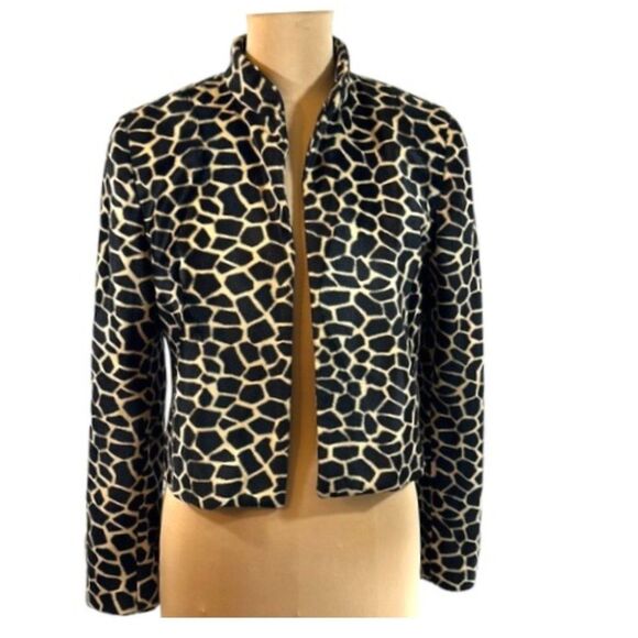 Elliott Lauren Luxurious  Short Jacket Size 4 Giraffe Animal Print - Picture 1 of 8